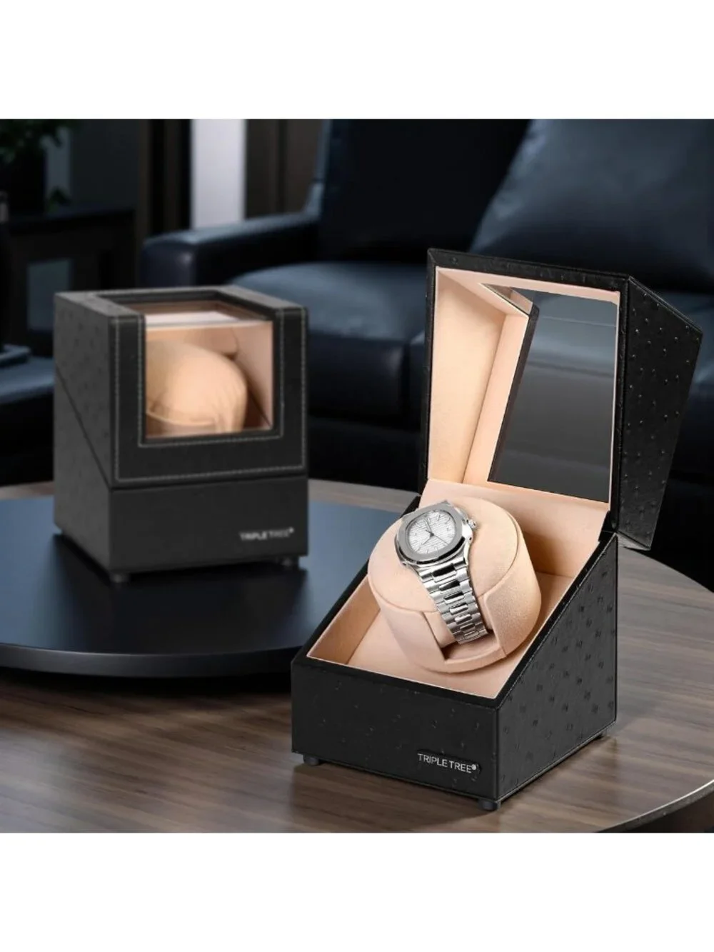 Automatic Watch Winder with Quiet Motor, 4 Rotation Modes, Plush Pillow Fit for